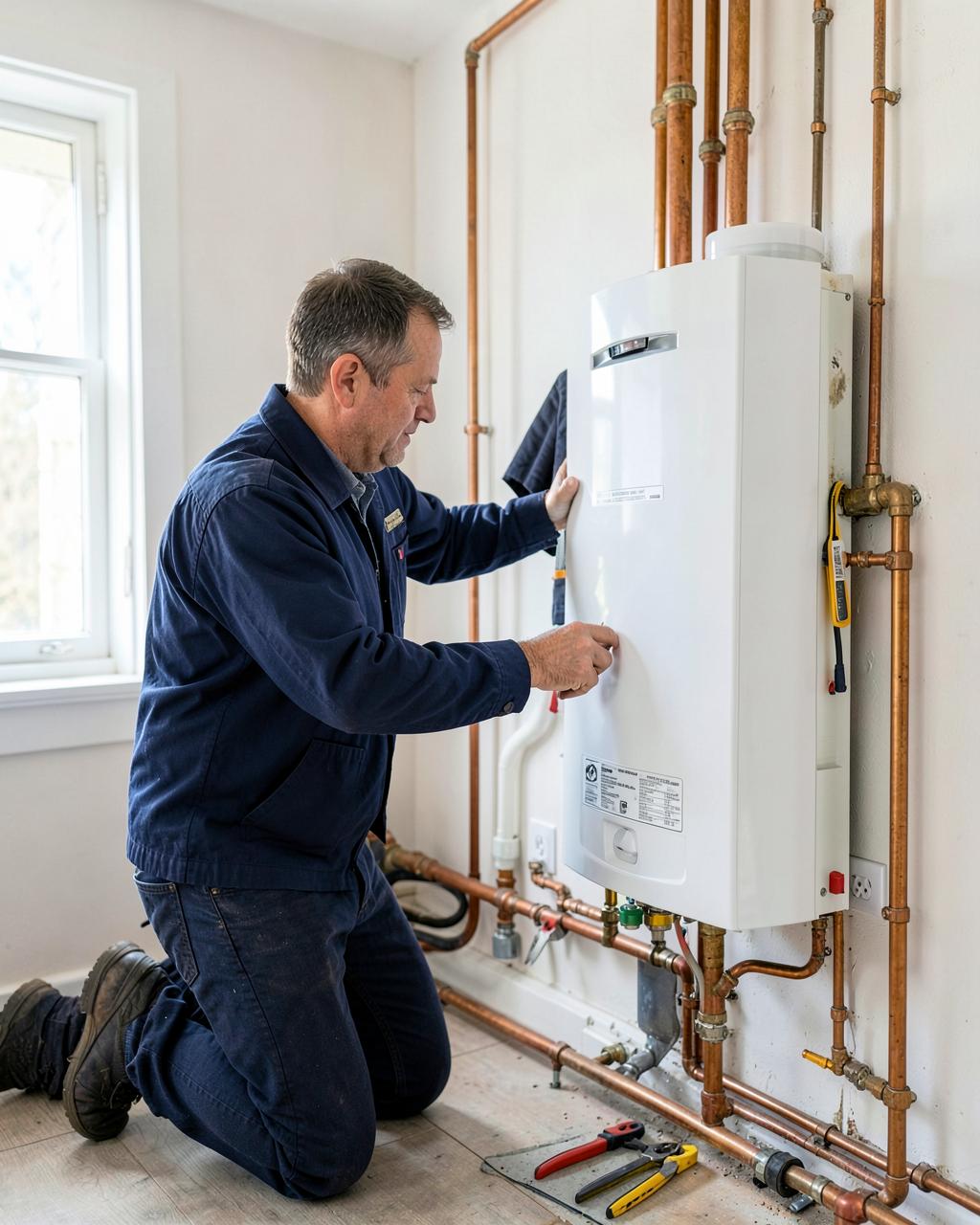 Technicien 3CH Énergies lors d’une installation